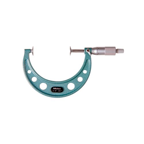 Micrômetro externo 3-4'' res. 0,001'' tipo disco com pontas de aço temperado disco Ø20mm Mitutoyo 123-128