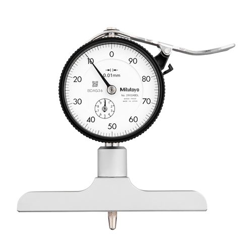 Medidor de Profundidade Base 100,1mm e Pontas Intercambiaveis 0-200mm 0,01mm Hastes de Extensão: 10, 20, 30, 30, 100mm Mitutoyo 7212A