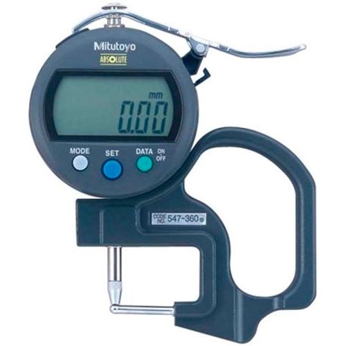 Medidor de Espessura Digital Absolute IP42 para Medição de Parede de Tubos 0-10mm 0,01mm Função de Cálculo e Saída de Dados Mitutoyo 547-360