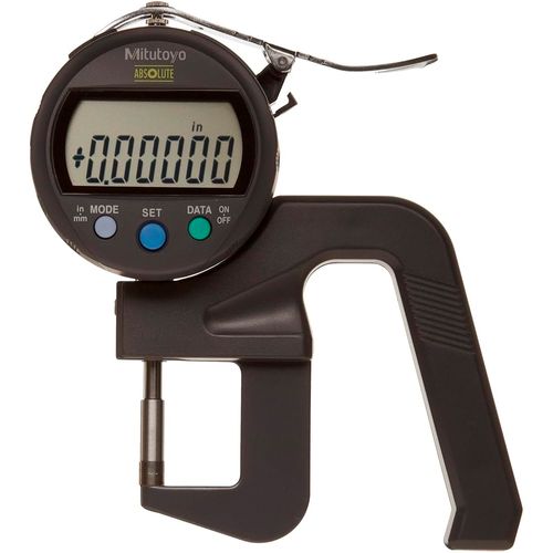 Medidor de Espessura Digital Alta Precisão IP42 0-12mm 0,0005mm 0,001mm 0,01mm 0-0,5'' 0,00002'' Função de Cálculo e Saída de Dados Mitutoyo 547-400S