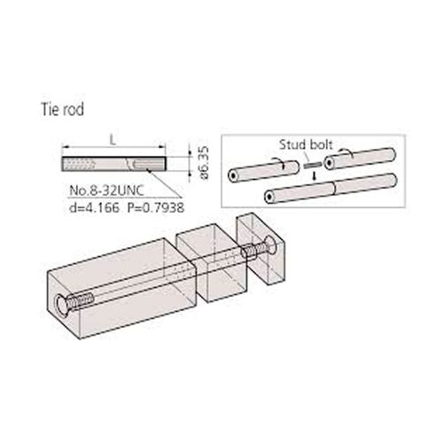 Barra Roscada 3/4'' polegada para Acessorio para Bloco Padrão Mitutoyo 619065