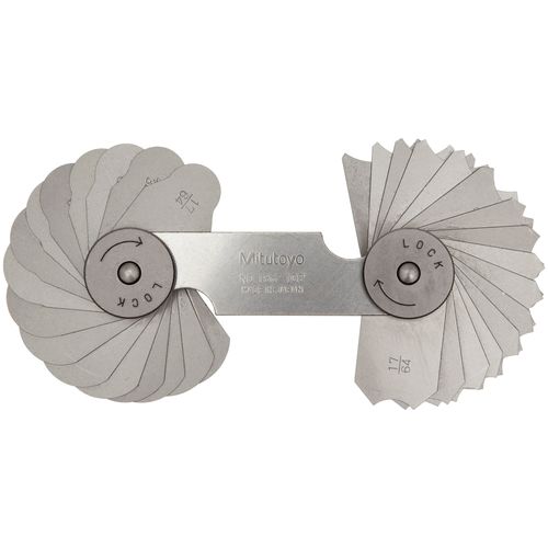Calibrador de Raio com Lâminas Côncavas e Convexas 6,7–12,7mm aço inox Mitutoyo 186-102