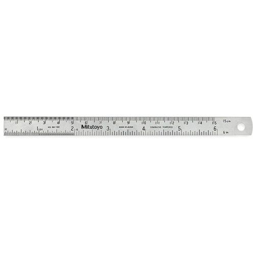 Régua de Aço Semiflexível 150mm largura 13mm graduação 0,5mm Mitutoyo 182-302