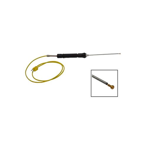 Ponta Termopar tipo "K" Superfície -50°C a 700°C pastilha na ponta haste 115mm x Ø3mm cabo 1m Novotest.br MTK-14