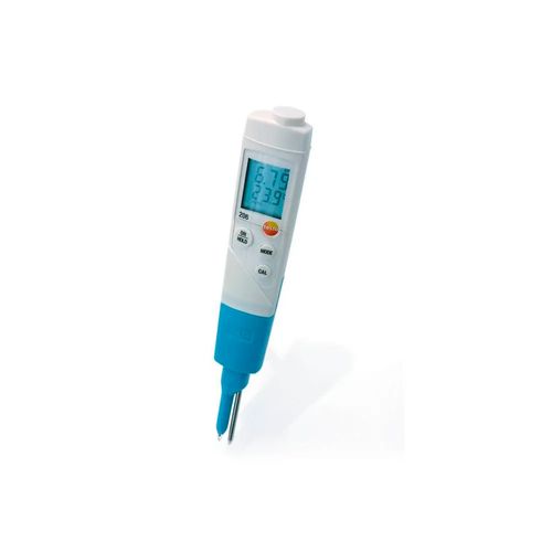 Phmetro Capacidade 0 a 14pH com Termômetro Portátil Capacidade 0 a 60°C para Alimentos Semi-Solidos e Rico em Proteínas Ref. 0563 2062 Testo 206-pH2