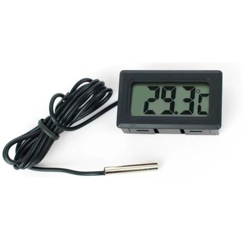 Termômetro digital máxima mínima externo –50+120°C resolução 0,1°C cabo 90 cm Incoterm T-DIV-0130.00