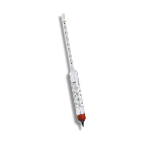 Densímetro óleos minerais 1,050-1,100 G/ML resolução 0,0005 G/ML 300mm termômetro 0-50°C resolução 1°C enchimento líquido Incoterm 5575.L