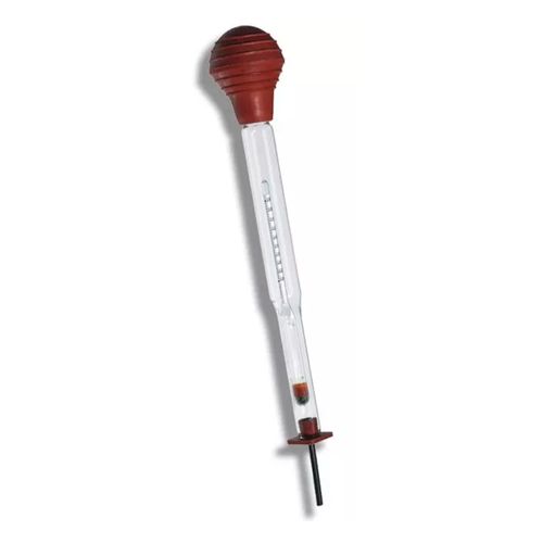 Kit densímetro testar bateria industrial chumbo-ácida 1,060-1,240 resolução 0,005 corpo 170+10mm norma ABNT 10.201.01 Incoterm 6010