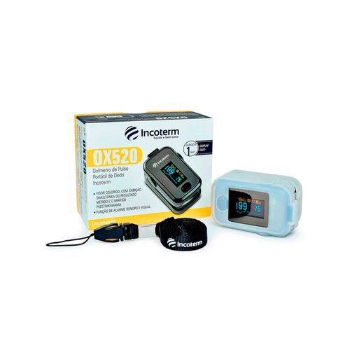 Oxímetro de pulso portátil de dedo SpO2 e BPM visor OLED Incoterm OX520 S-OXI-0010.00
