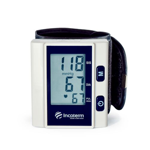 Medidor de pressão digital de pulso 0-300mmHg resolução 1mmHg precisão ±3mmHg plástico ABS Incoterm S-ESF-0010.00