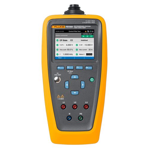 Analisador conjunto testador para carregadores EV AC 250VAC/400VAC resolução 1V precisão 3%+3dígitos Fluke FEV350/TY2/TY1 PRO