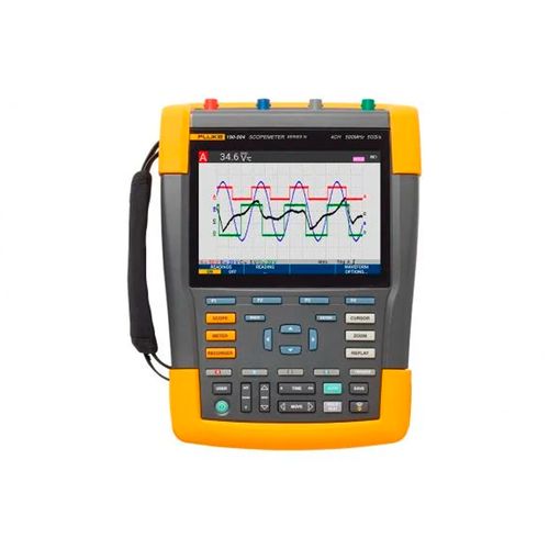 Osciloscópio industrial ScopeMeter 190 Série III 2 canais 60 MHz colorido com WiFi e kit SCC Fluke FLUKE-190-062-III-S