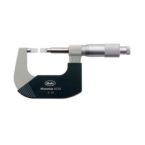 Micrômetro mecânico 40 AS fuso deslizante pontas para canais 0–1'' aço inoxidável MAHR 4134930