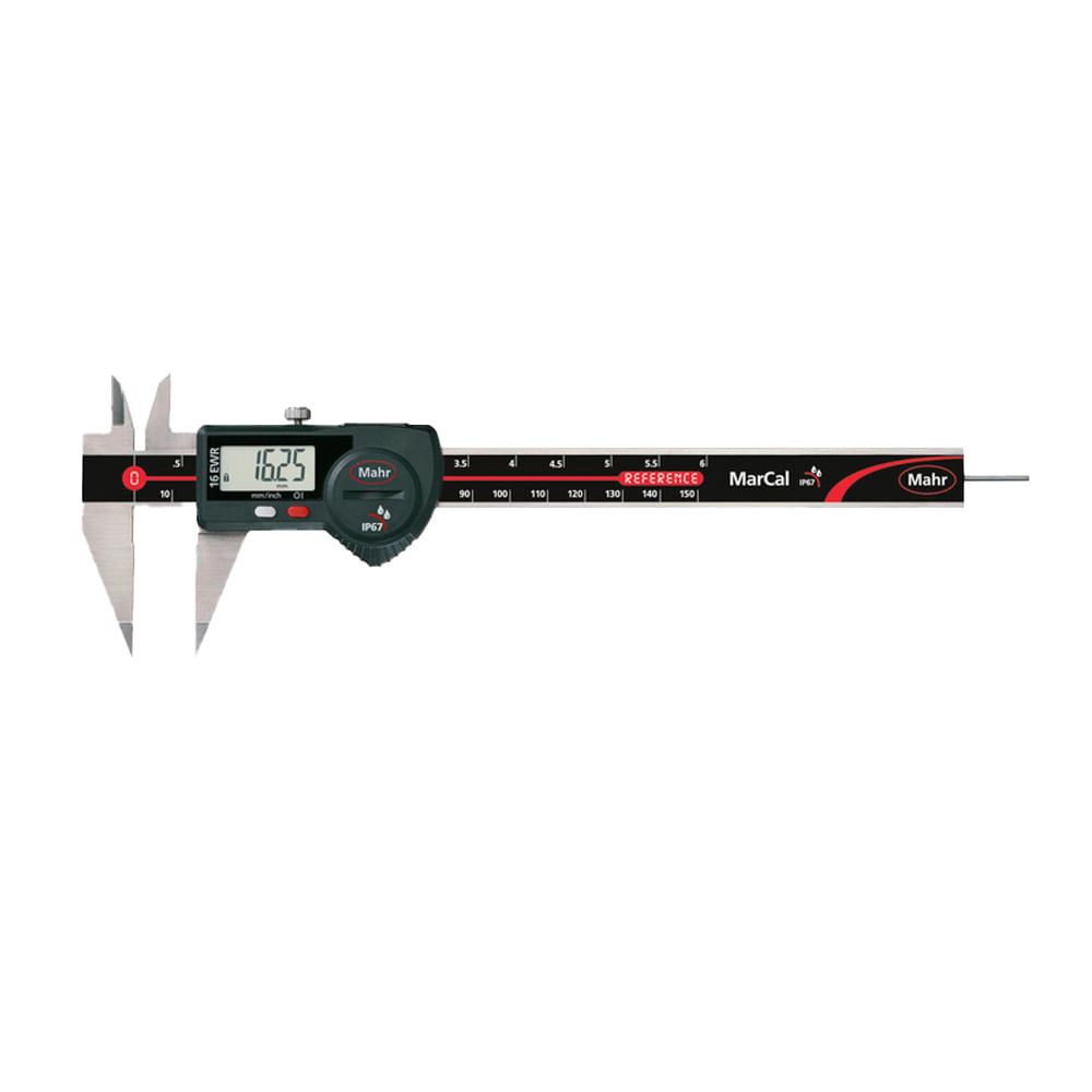 Mahr MarCal 16 GN Messschieber 0-150 Mm Mit Skalenanzeige – Nonius 0,02 Mm, Feststellschraube Oben, Mattverchromt, Inkl. Etui