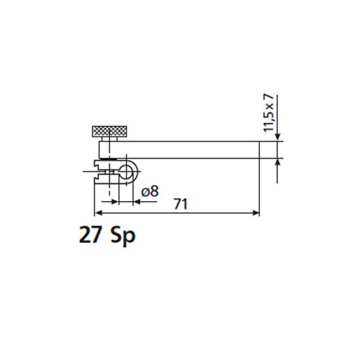 Suporte para relógio comparador Digimar 27 Sp 8 mm aço MAHR 4123041
