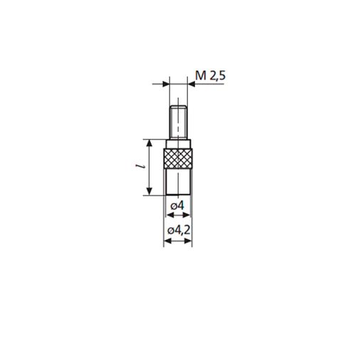 Ponta de contato plana 903 H 6mm metal duro MAHR 4360101