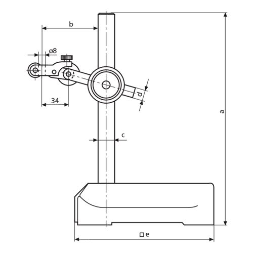 Suporte indicador base triangular MarStand 815 GN 762mm/230mm aço inoxidável MAHR 4413052
