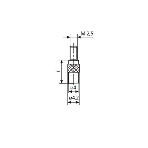 Ponta de contato plano 903 4mm aço MAHR 4360070