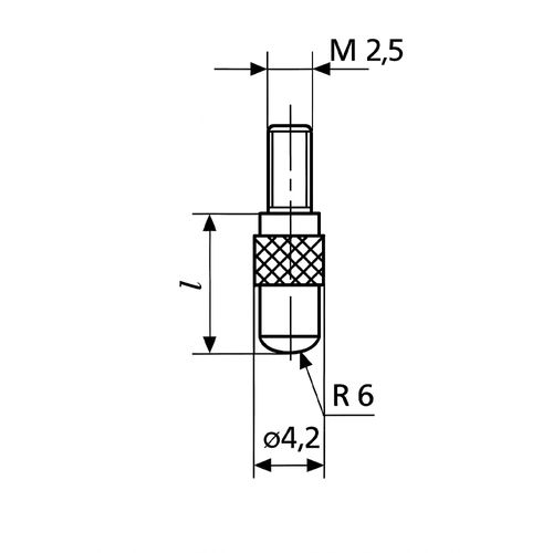 Ponta de contato esférica 902 H 12mm metal duro MAHR 4360042