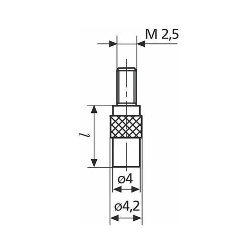 Ponta de contato plano MarCator 903 15mm aço MAHR 4360075