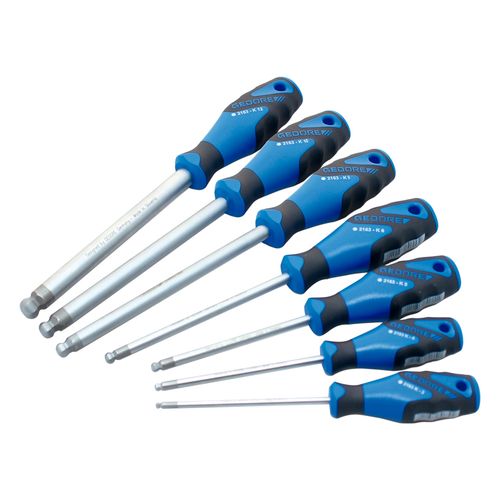 Jogo Chaves Hexagonais Abauladas Cabo Polipropileno 3–12 mm 7 Peças Gedore 2163BK-7M