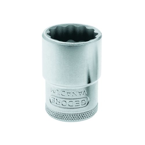 Soquete estriado 10 mm encaixe 1/2 pol L 38 mm 12 pontos DIN 3124 ISO 2725 Gedore D19-10