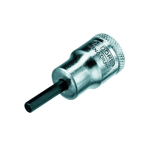 Chave Soquete Hexagonal 6 mm Encaixe 3/8 pol 47 mm DIN 7422 DIN 3120 ISO 1174 Gedore IN30-6