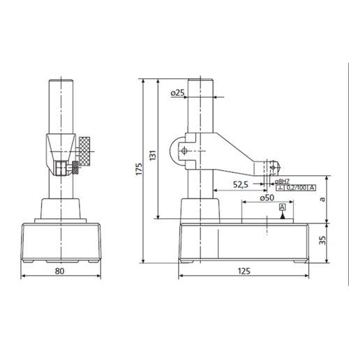 Block measuring element with pneum. lifting MAHR 5113401