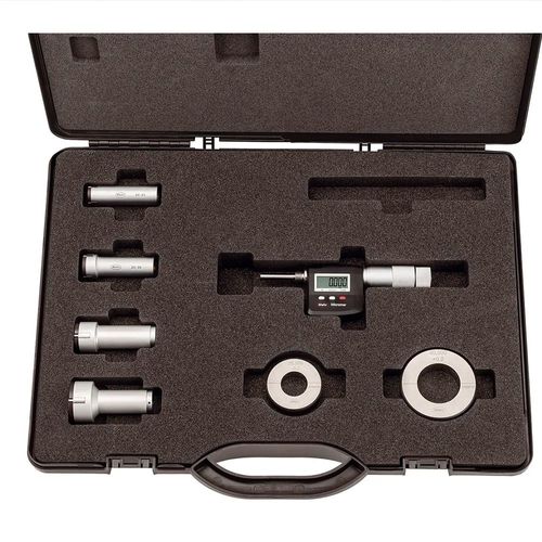 Conjunto de micrômetros internos digitais de três contatos 44 EWR - Curso de 6-12 mm incluso aneis padrão 355 E e estojo Mahr 4191160KAL