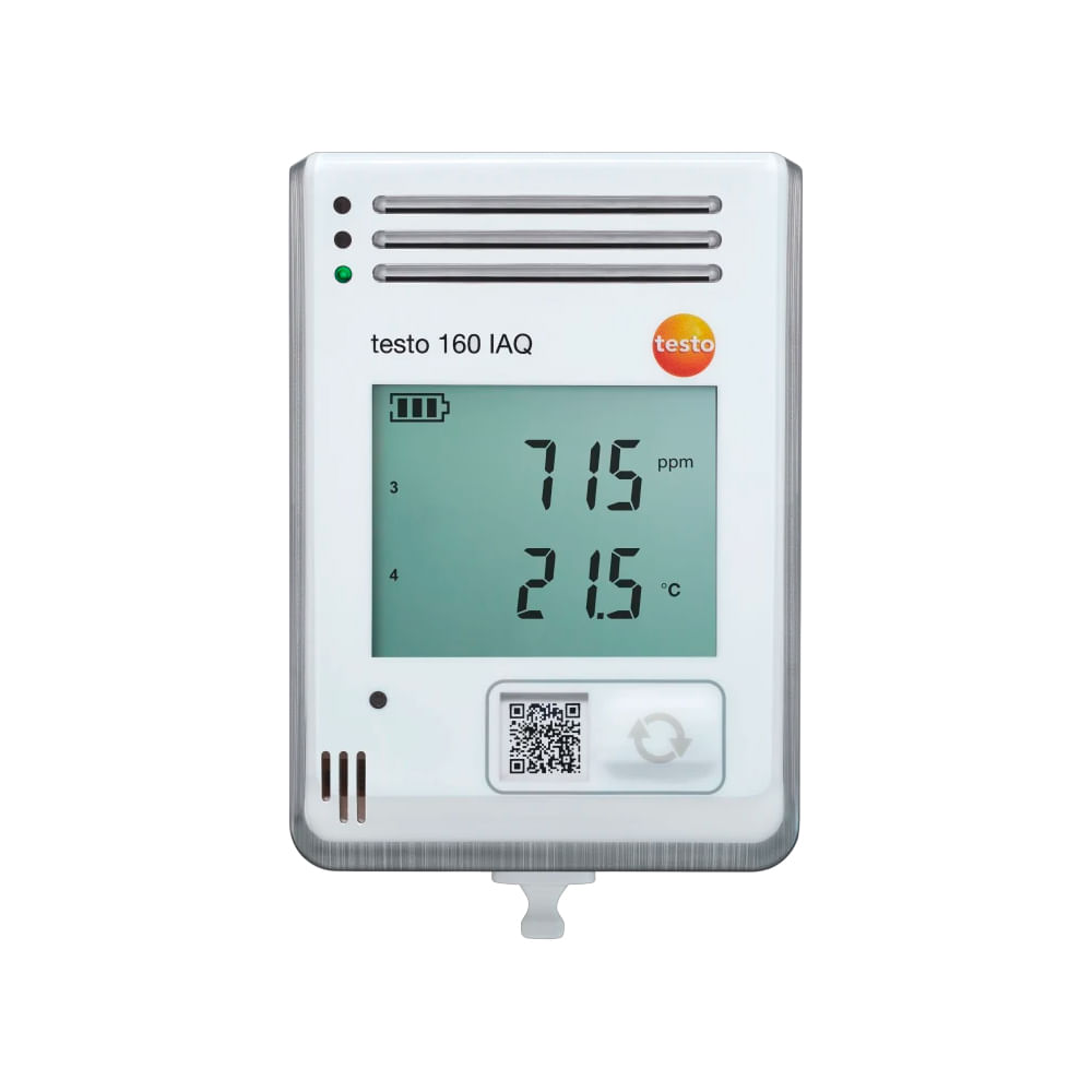 Datalogger WiFi c display Temp 0 a 50°C UR 0 a 100% CO2 0 a 5000 ppm Pressão 600 a 1100 mbar TESTO 160 IAQ TESTO 0572 2014