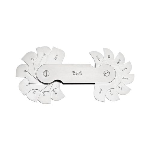 Pente de raios 16 lâminas 9/32 a 33/64'' côncavo convexo identificação gravada aço inox Starrett 272B