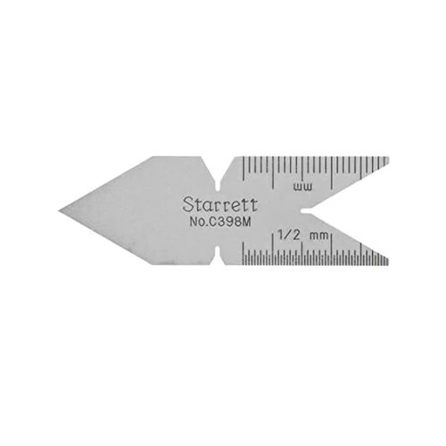 Escantilhão padrão métrico 60° graduações 0,5mm/1mm cromo-acetinado STARRETT C398M