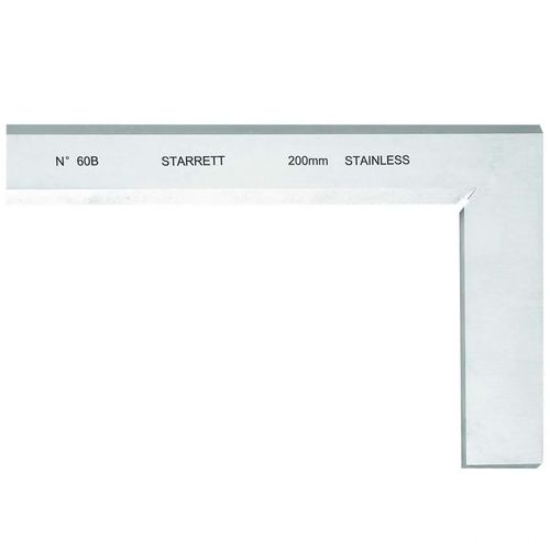 Esquadro de precisão c fio sem base 200 x 130 mm lâmina temperada faces retificadas Starrett 60B-200