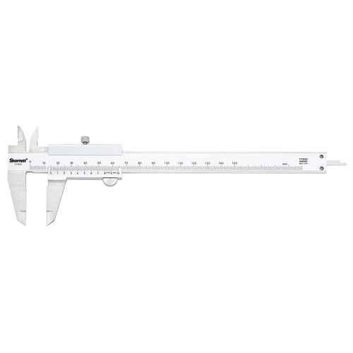 Paquímetro inox fosco 300 mm Res 0,02 mm parafuso de trava haste de profundidade Starrett 125MA-300