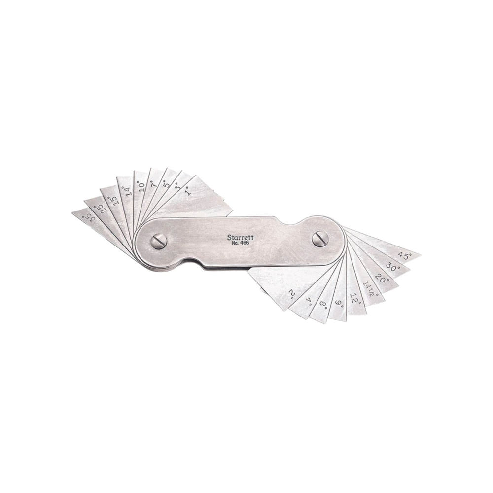 Calibrador de ângulos 466 1 a 45º 18 lâminas STARRETT 466