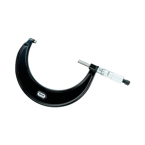 Micrômetro externo 100 a 125 mm Res 0,001 mm catraca trava faces metal duro acabamento cromo acetinado Starrett V436.1MXRL-125
