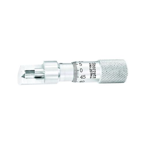 Micrômetro para costura de latas aerosol 0 a 9,5 mm Res 0,01 mm faces planas catraca trava Starrett 207MZ