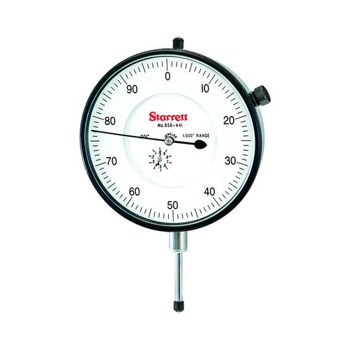 Relógio comparador Ø92 mm 1''/25,4 mm Res 0,001''/0,025 mm graduação 0-100 haste 3/8'' Starrett 656-441J