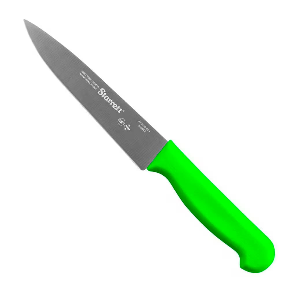 Faca de carne refile de mesa lâmina triangular estreita 15cm 6 cabo preto encartelada STARRETT KBKB302-6