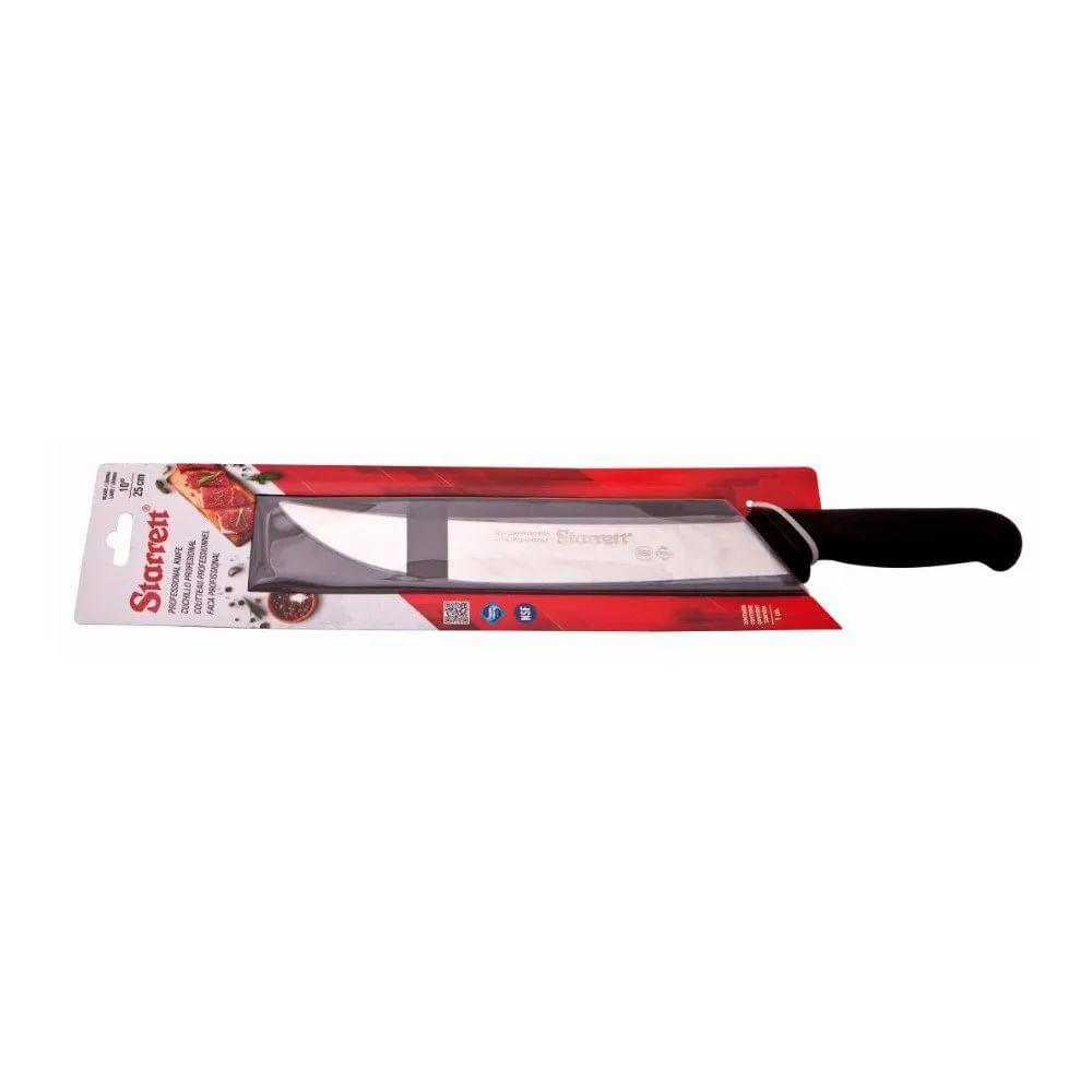 Faca de carne refile aéreo lâmina curvada larga 25cm 10 cabo preto encartelada STARRETT KBKB205-10