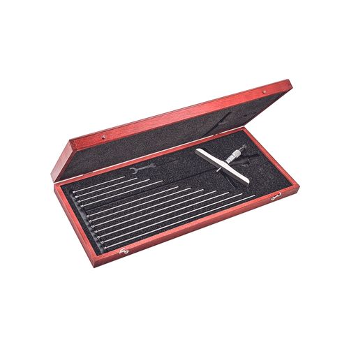 Micrômetro de profundidade 0 a 12'' resolução 0,001'' base 6'' catraca trava porca anelar Starrett 445DZ-12RL