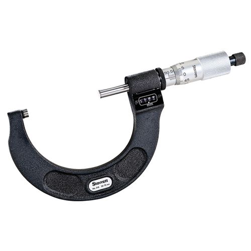 Micrômetro externo com contador mecânico 50 a 75 mm resolução 0,001 mm cromo acetinado catraca faces em metal duro Starrett V216MXRL-75