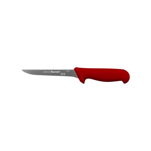 Faca de desossa lâmina reta estreita 15cm 6'' aço inox cabo vermelho STARRETT BKR104-6