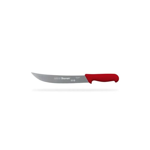 Faca carne refile aéreo lâmina curvada larga 25cm 10'' cabo vermelho STARRETT BKR205-10