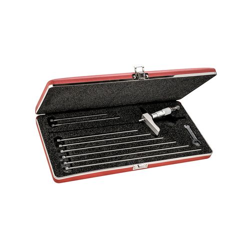 Micrômetro de profundidade 0 a 9'' resolução 0,001'' meia base 2'' catraca trava porca anelar Starrett 443Z-9RL