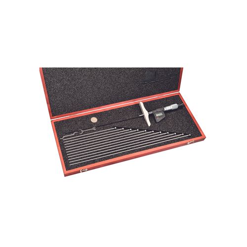 Micrômetro de profundidade digital 0 a 305 mm 0 a 12'' resolução 0,001 mm 0,00005'' base 4'' Starrett 749BZ-12RL