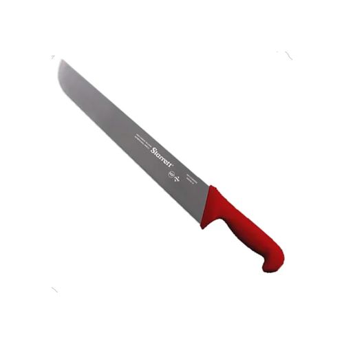 Faca de carne refile aéreo lâmina reta larga 30cm 12'' cabo vermelho encartelada STARRETT KBKR203-12