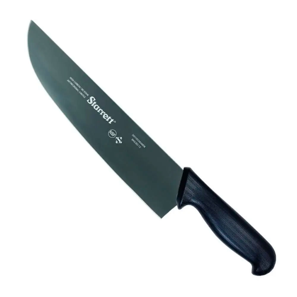 Faca de carne refile de mesa lâmina reta larga 30cm 12 cabo preto STARRETT BKB303-12