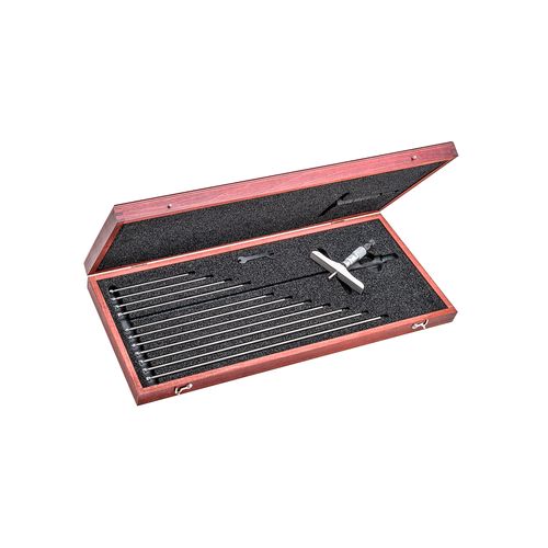 Micrômetro de profundidade 0 a 12'' resolução 0,001'' base 4'' catraca trava porca anelar Starrett 445BZ-12RL