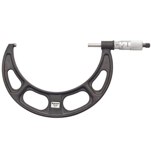 Micrômetro externo com contador mecânico 6 a 7'' resolução 0,0001'' cromo acetinado catraca faces em metal duro Starrett T216XRL-7